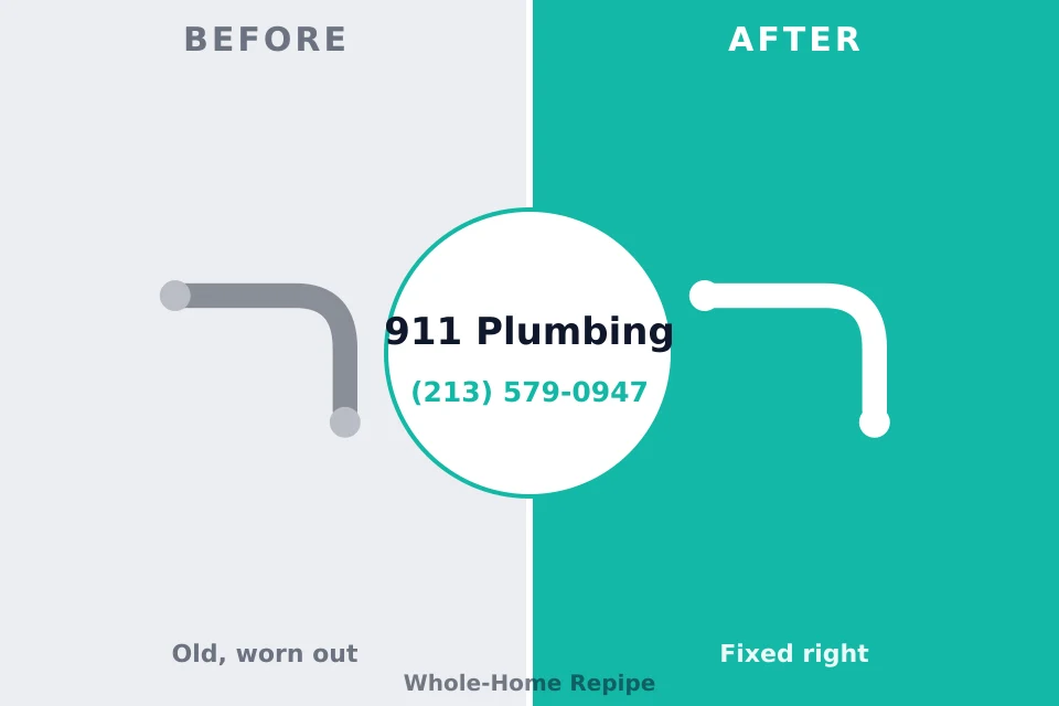 Before and after: plumbing repair Bellair-Meadowbrook Terrace, FL